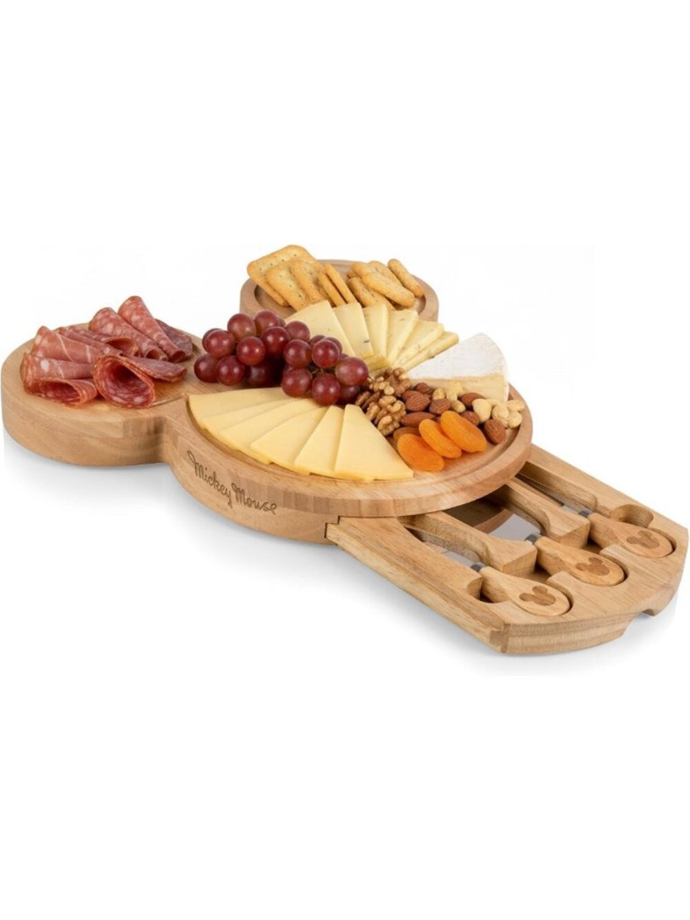 Mickey Mouse Cheese & Charcuterie Board Set with Hidden Drawer & Cheese Knives